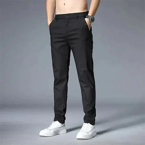 Hoch Taillierte Herrenhose Slim Fit