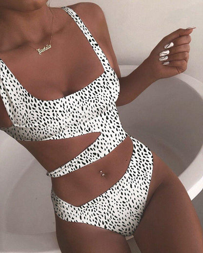 Set bikini donna due pezzi con cut out in vita e scollo quadrato | Moderno