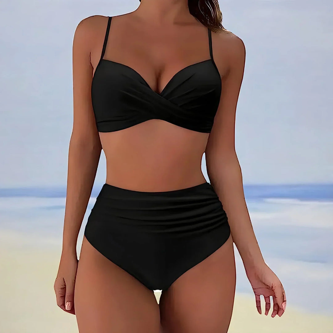 Damen Bikini Set Hohe Taille Leopardenmuster Zweiteilig Bikini | Wild