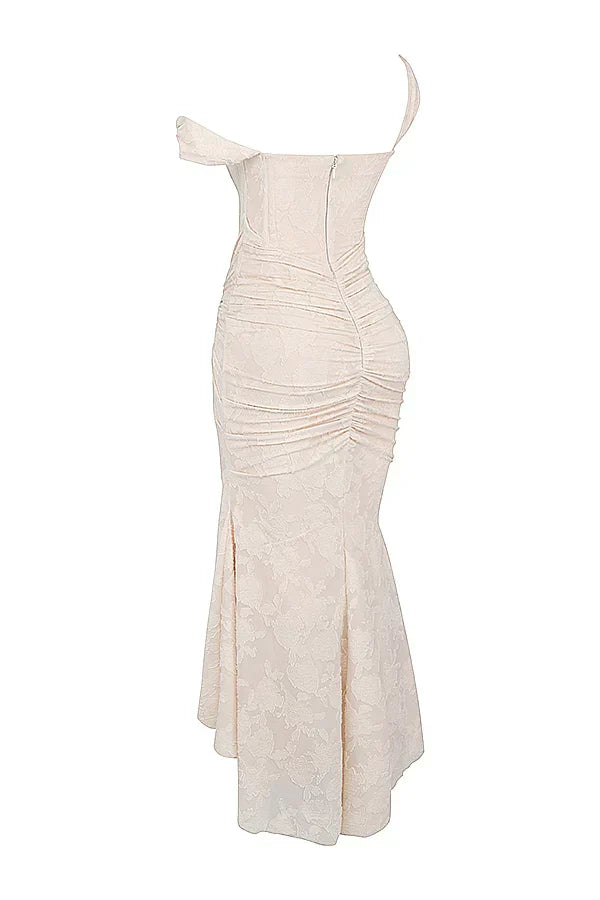 Damen Korsett Stil Midi Kleid | Gerüschtes Meerjungfrau Saum Kleid