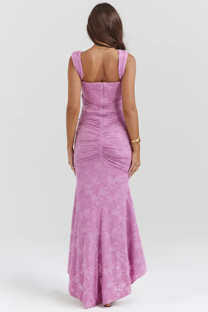 Damen Korsett Stil Midi Kleid | Gerüschtes Meerjungfrau Saum Kleid
