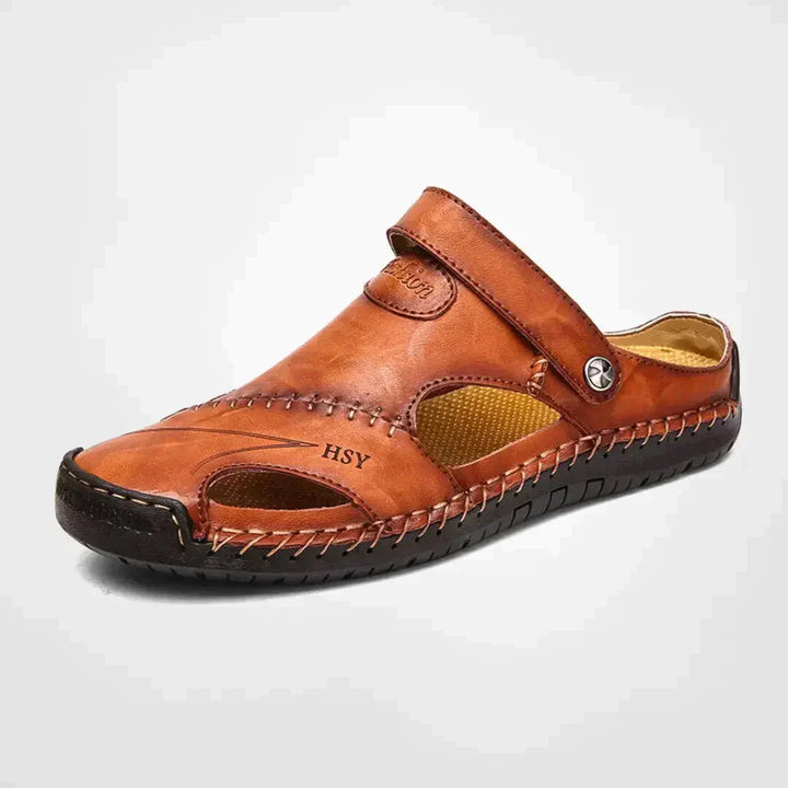 Herren Sandalen Cut Out Design Geschlossene Zehen Slip On Sandalen | Klettverschluss
