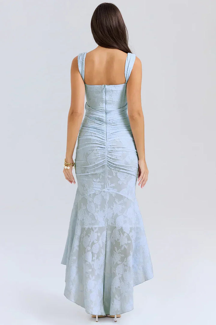 Damen Korsett Stil Midi Kleid | Gerüschtes Meerjungfrau Saum Kleid