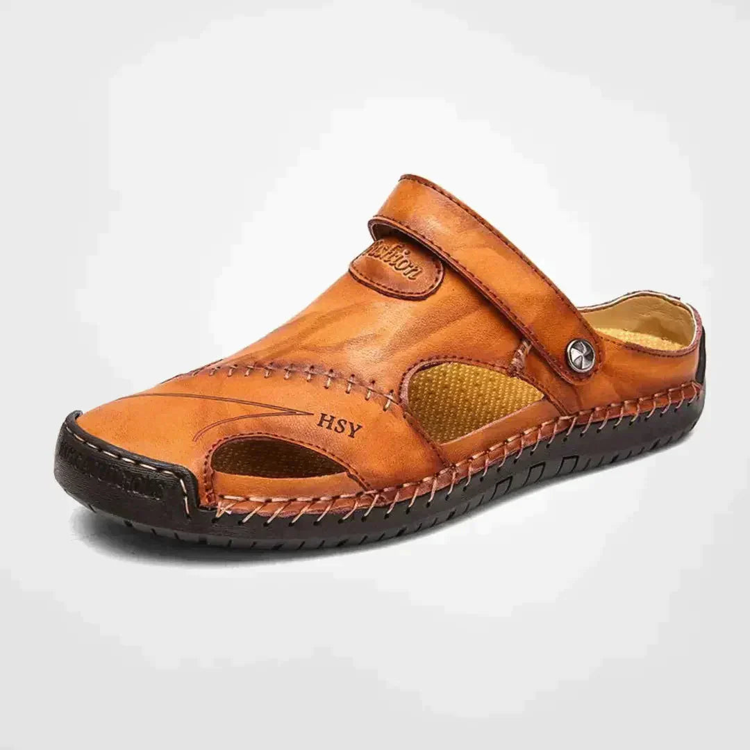 Herren Sandalen Cut Out Design Geschlossene Zehen Slip On Sandalen | Klettverschluss