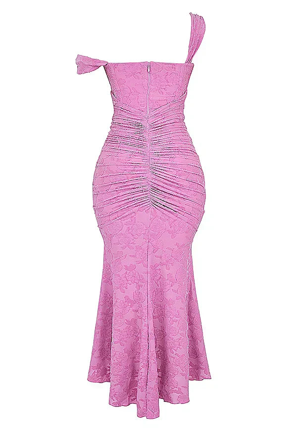 Damen Korsett Stil Midi Kleid | Gerüschtes Meerjungfrau Saum Kleid