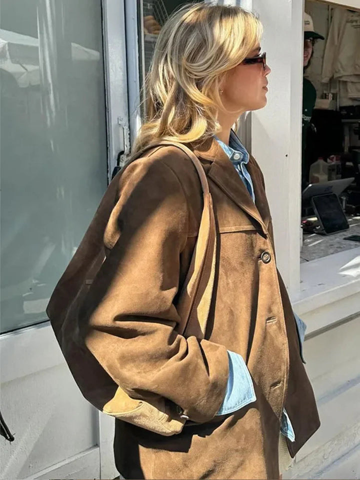 Damen Knopf Jacke Kragen Langarm | Klassisch
