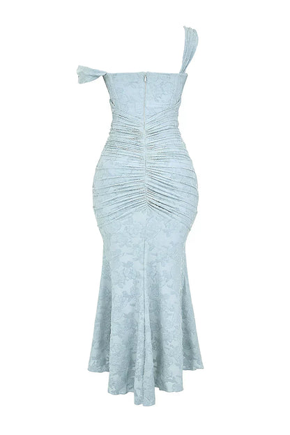 Abito Midi Donna con Corsetto | Arricciato con Orlo Asimmetrico in Stile Sirena
