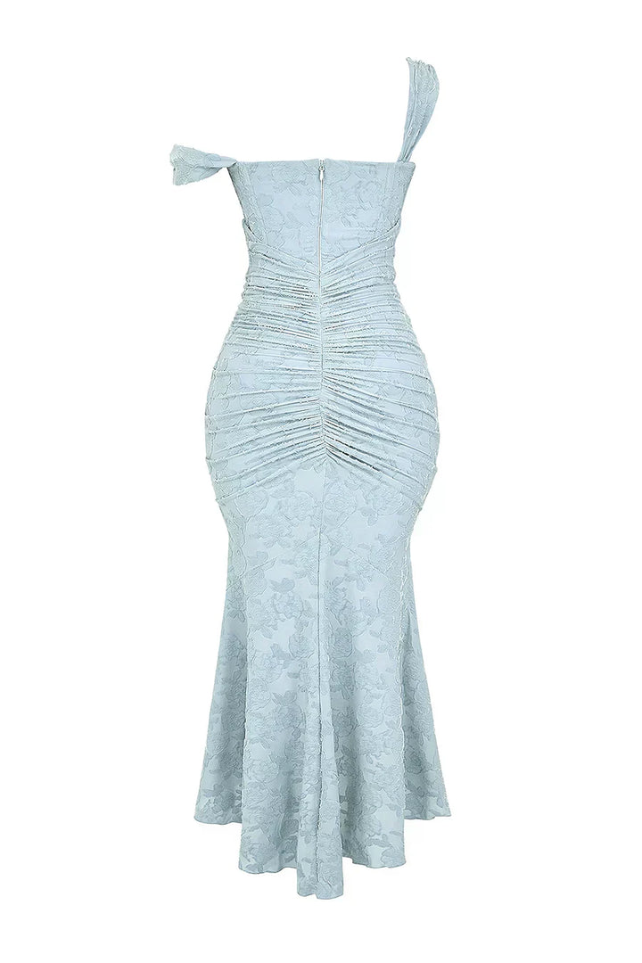 Damen Korsett Stil Midi Kleid | Gerüschtes Meerjungfrau Saum Kleid