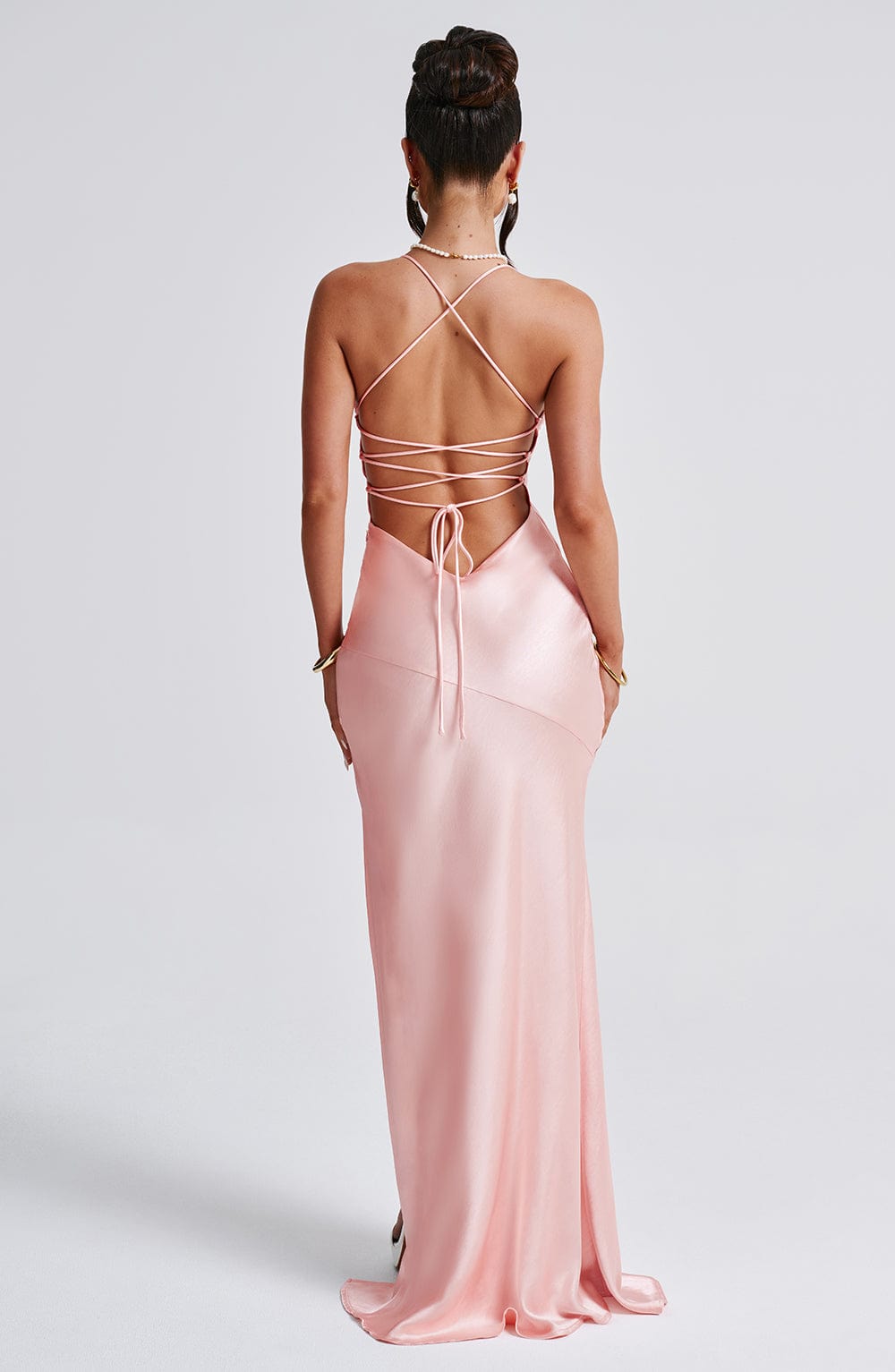 Damen Ärmelloses Spaghettiträger Schlitz Kleid | Maxi
