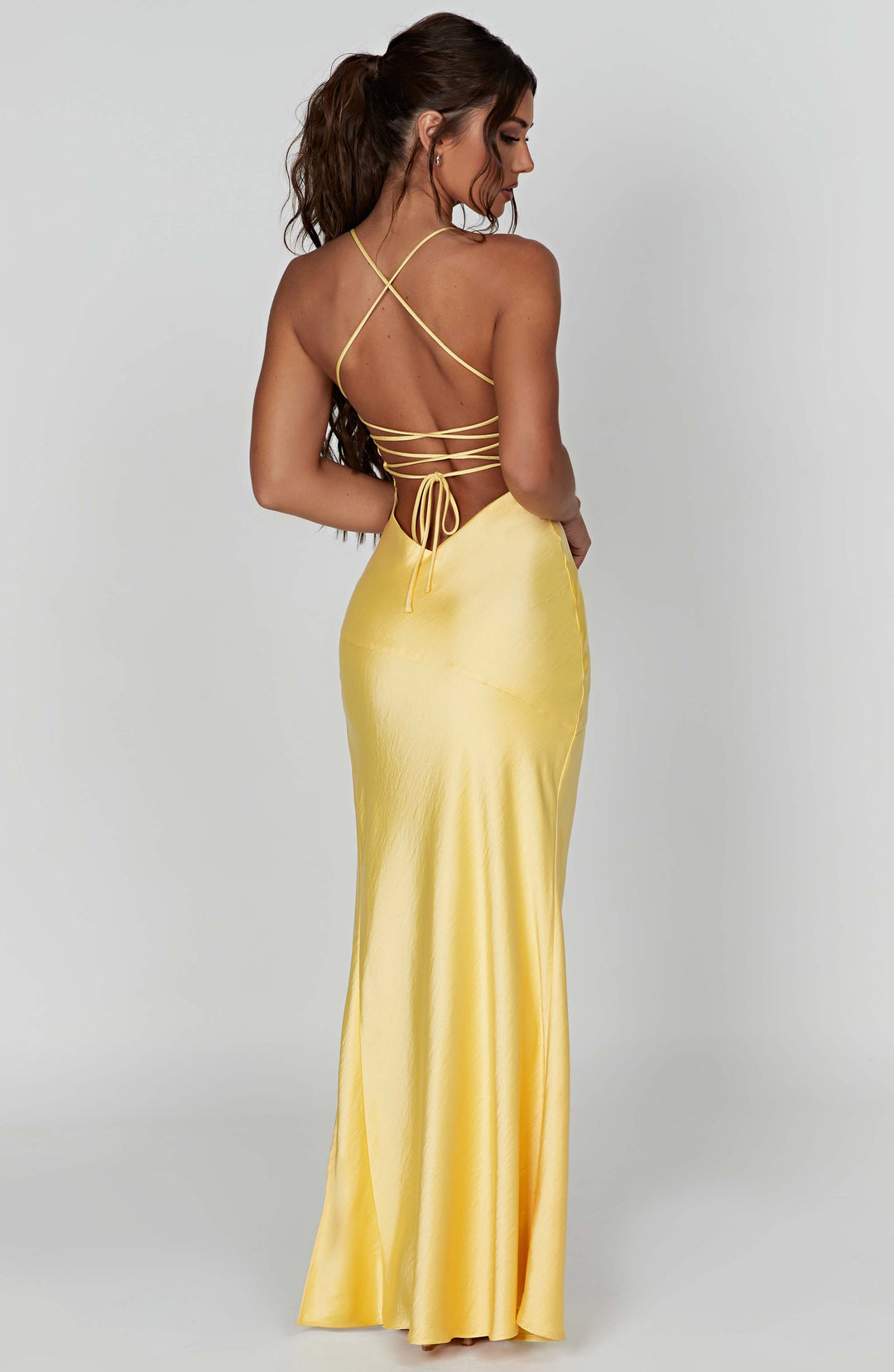 Damen Ärmelloses Spaghettiträger Schlitz Kleid | Maxi