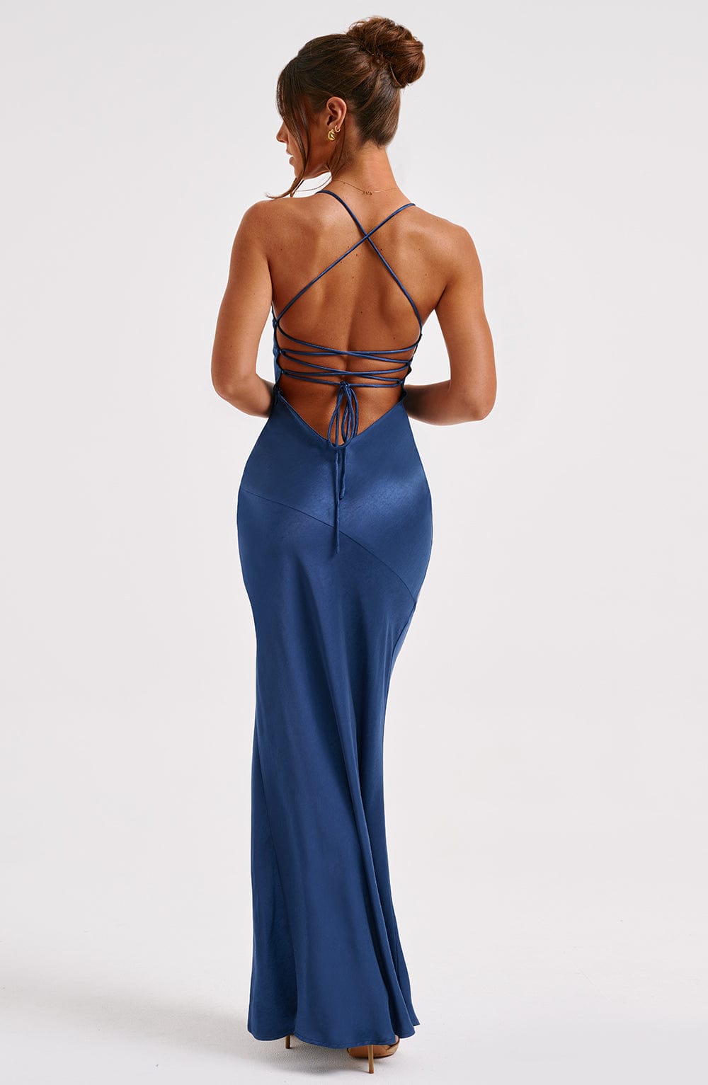Damen Ärmelloses Spaghettiträger Schlitz Kleid | Maxi