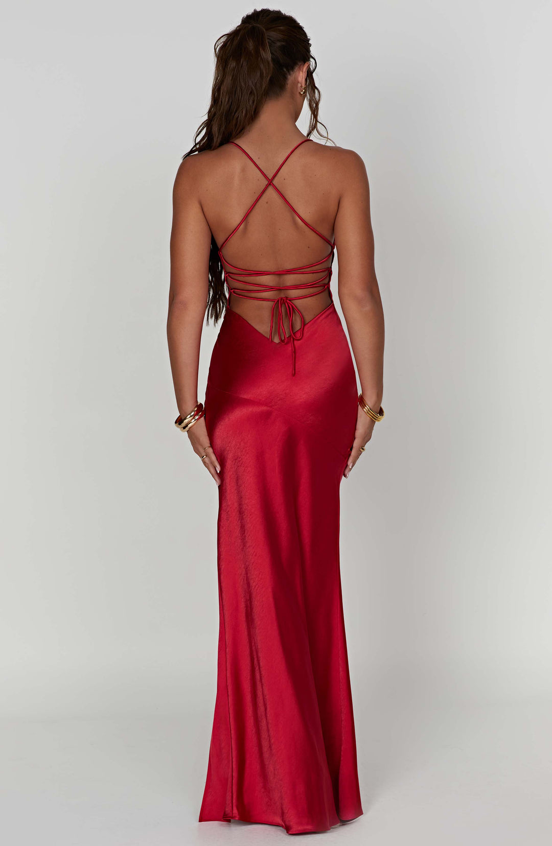 Damen Ärmelloses Spaghettiträger Schlitz Kleid | Maxi