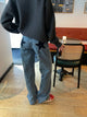 Light jeans with dark denim stars