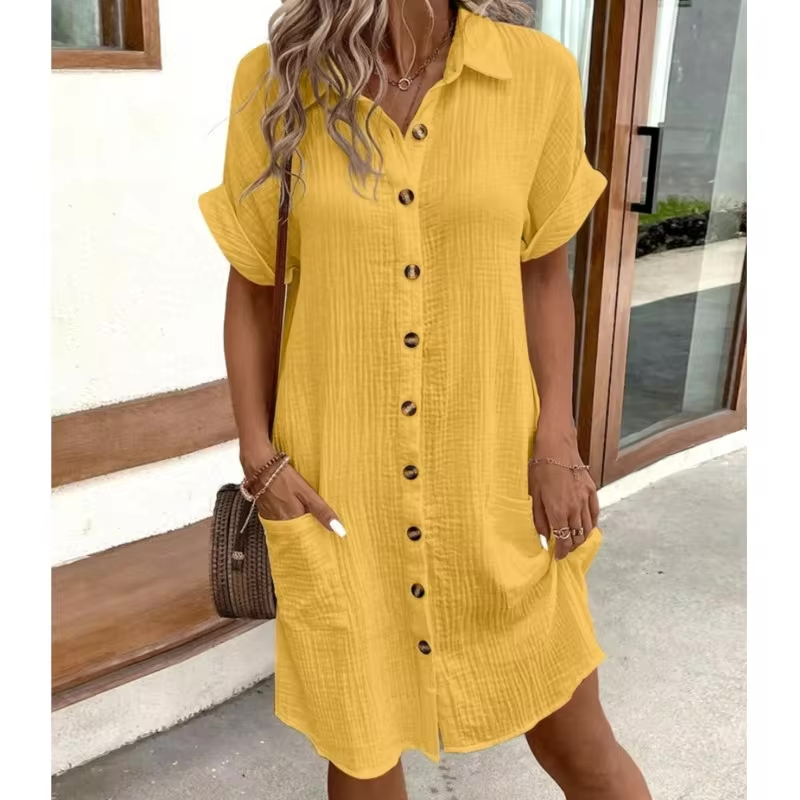 Kleid für Damen mit kurzem Ärmel und klassischem Design