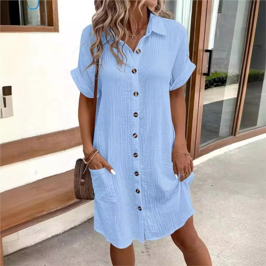 Kleid für Damen mit kurzem Ärmel und klassischem Design