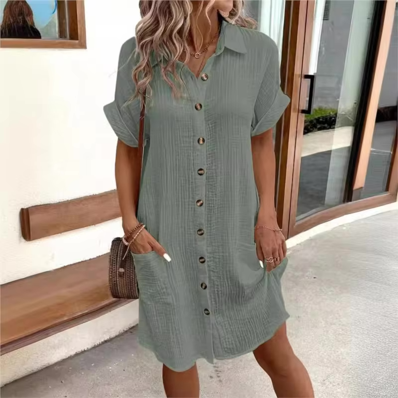 Kleid für Damen mit kurzem Ärmel und klassischem Design