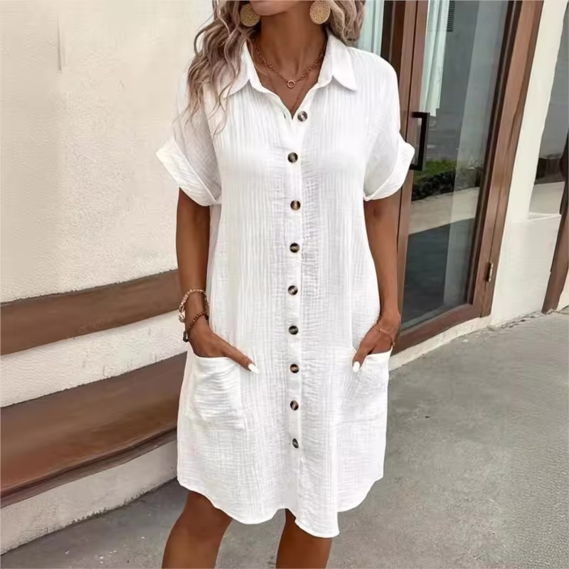 Kleid für Damen mit kurzem Ärmel und klassischem Design