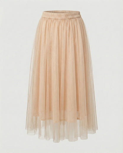 Abito midi aderente a maniche lunghe da donna | Gonna trasparente