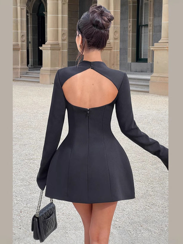 Kurzarm Kleid für Damen mit Crew Neck