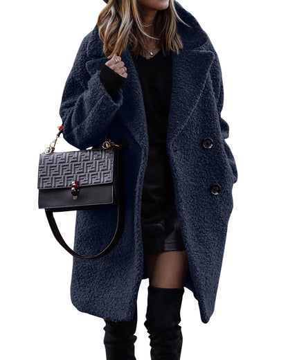 Lange Teddyfleece-Mantel