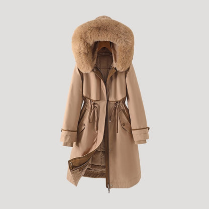 langer, wasserdichter Winterparka für Damen aus Kunstpelz 3