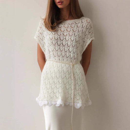 Lockerer Stil Gestrickter Pullover für Damen
