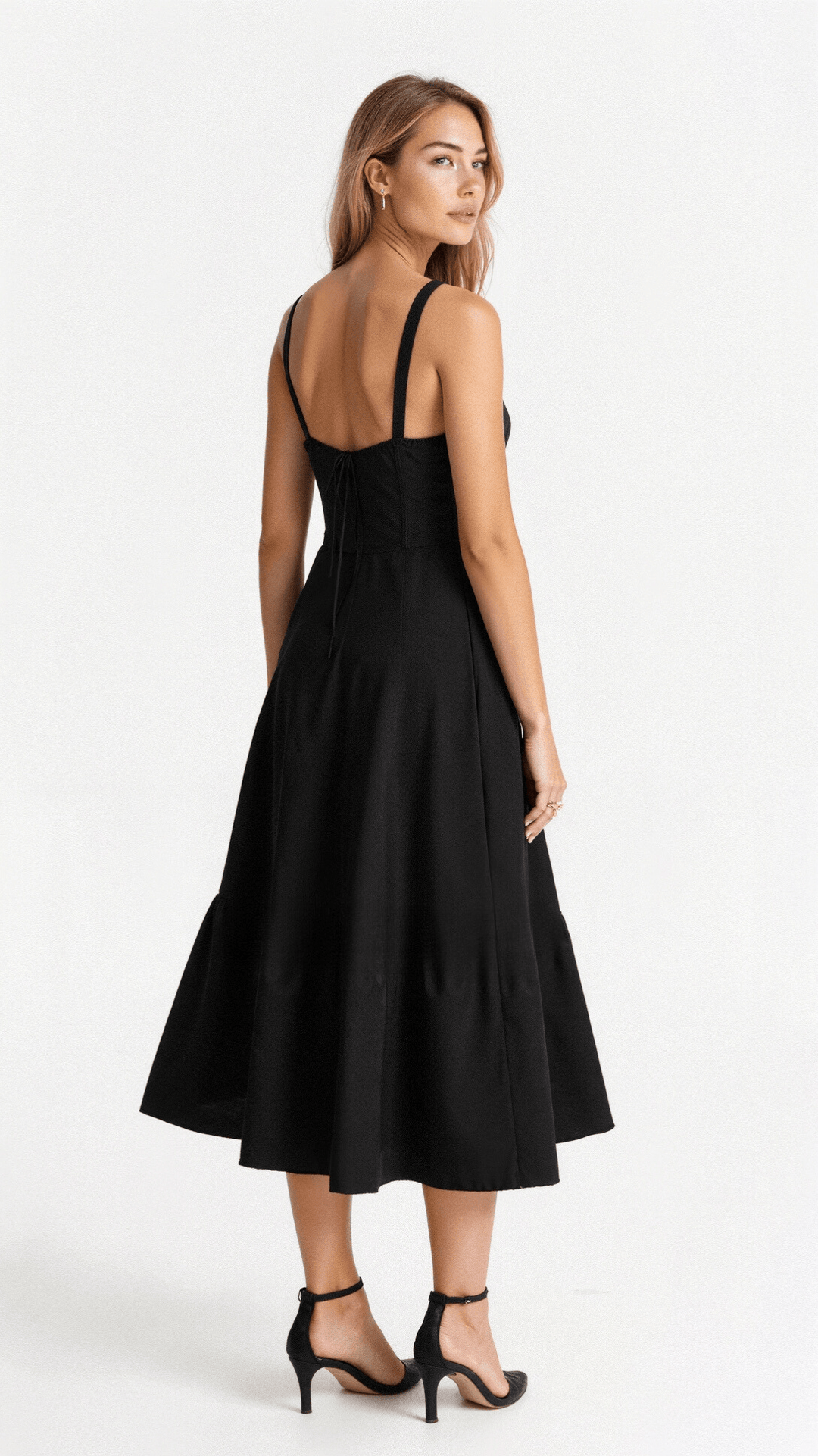 Damen Midikleid | Florales Design und Spaghettiträger | Eleganter Sommer-Look