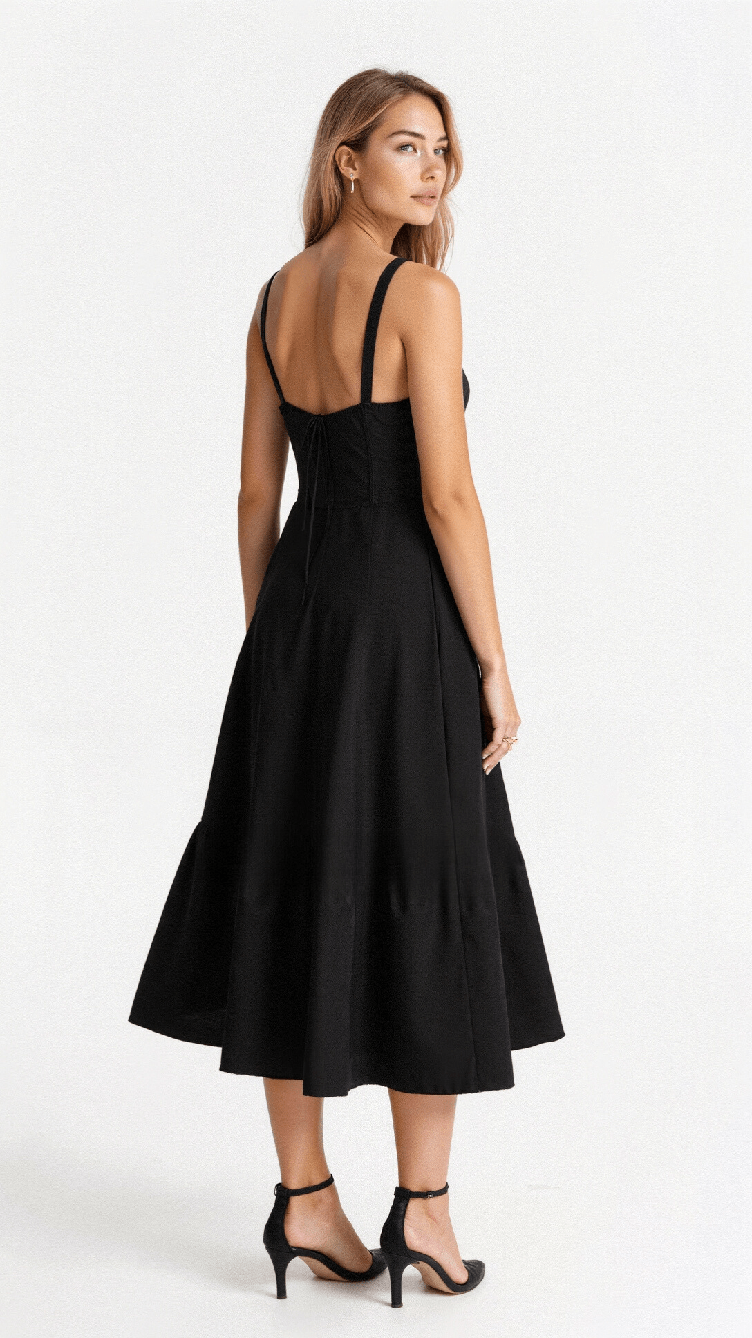 Abito midi da donna | Design floreale e spalline sottili | Look estivo elegante