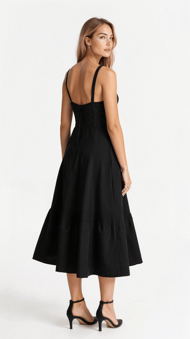 Damen Midikleid | Florales Design und Spaghettiträger | Eleganter Sommer-Look