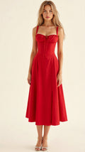 Damen Midikleid | Florales Design und Spaghettiträger | Eleganter Sommer-Look