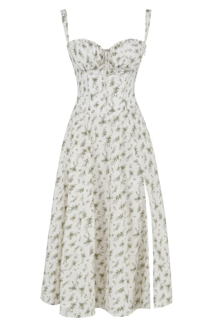 Damen Midikleid | Florales Design und Spaghettiträger | Eleganter Sommer-Look