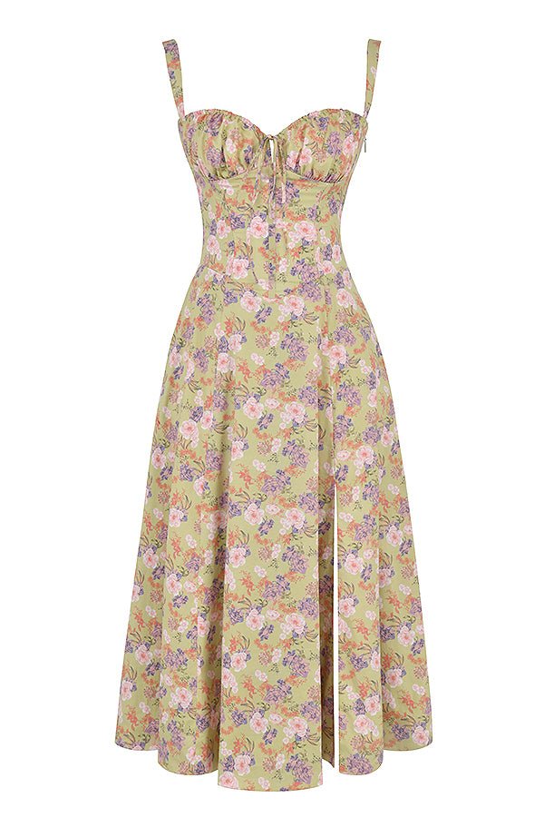 Damen Midikleid | Florales Design und Spaghettiträger | Eleganter Sommer-Look