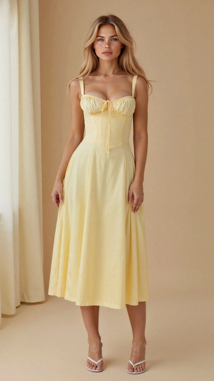 Damen Midikleid | Fit-and-Flare Passform | Florales Design | Sommerlicher Anlasslook