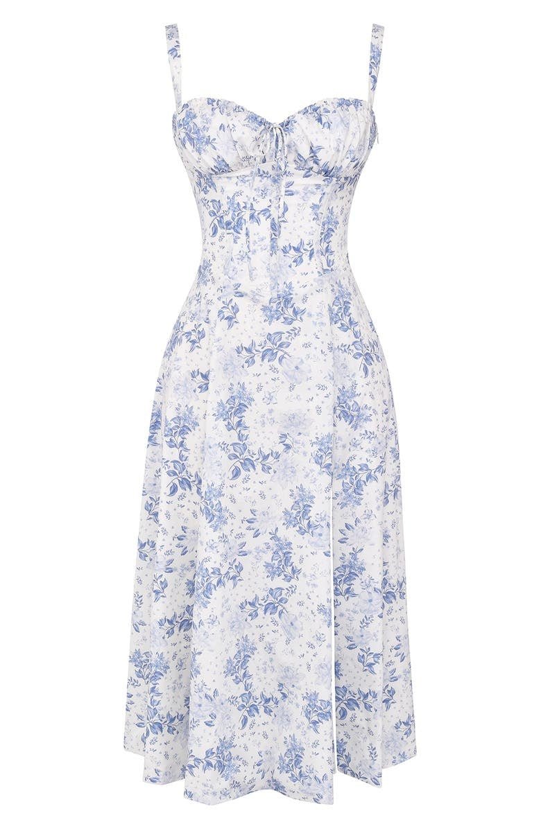 Damen Midikleid | Florales Design und Spaghettiträger | Eleganter Sommer-Look