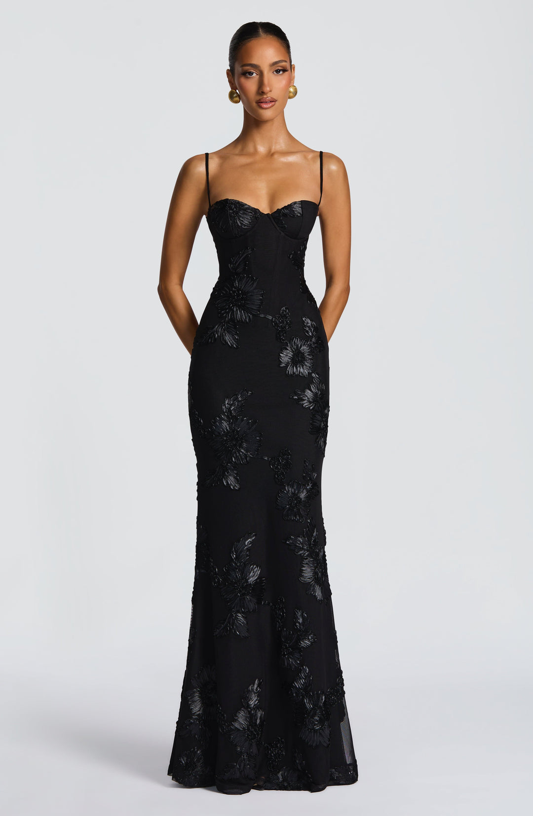 Robe maxi sans manches à décolleté en cœur | Coupe ajustée femme