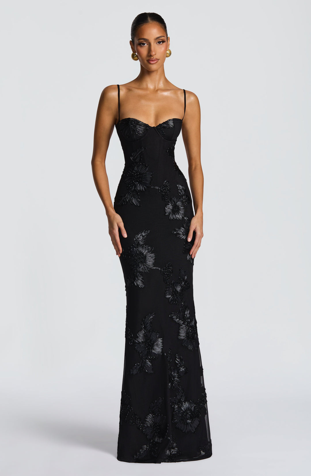 Robe maxi sans manches à décolleté en cœur | Coupe ajustée femme