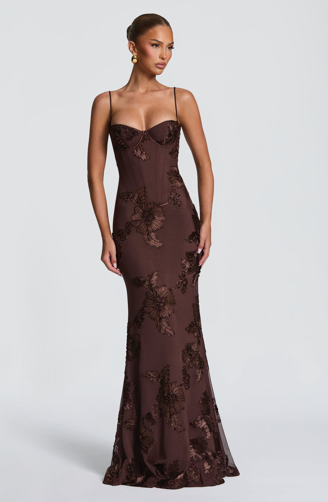 Robe maxi sans manches à décolleté en cœur | Coupe ajustée femme
