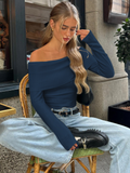 Off-Shoulder Cropped Strick Top für Damen