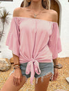 Off Shoulder Oberteil für Damen mit Knopfdetails