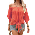 Off Shoulder Oberteil für Damen mit Knopfdetails