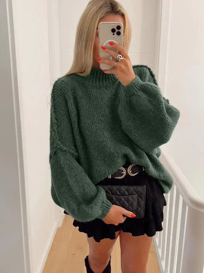 Oversize-Strickpullover für Damen – Kuscheliger Pullover mit Ballonärmeln1