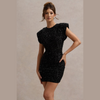 Paillettenminikleid für Frauen mit modellierten Schultern