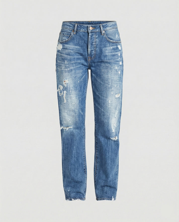 Damen Schmale Passform Hose mit Niedriger Taille | Leicht Ausgestellt