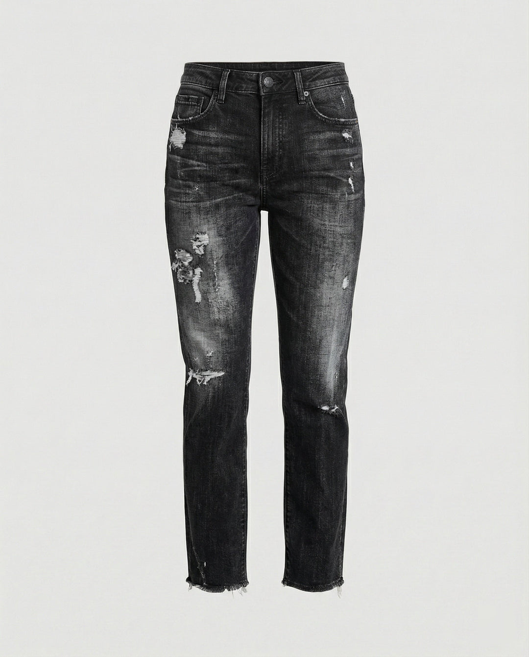 Damen Schmale Passform Hose mit Niedriger Taille | Leicht Ausgestellt