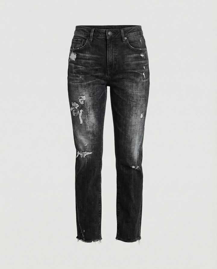 Damen Schmale Passform Hose mit Niedriger Taille | Leicht Ausgestellt