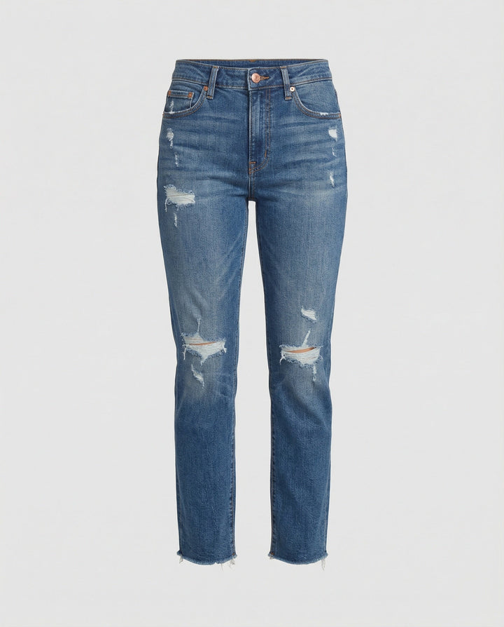 Damen Schmale Passform Hose mit Niedriger Taille | Leicht Ausgestellt