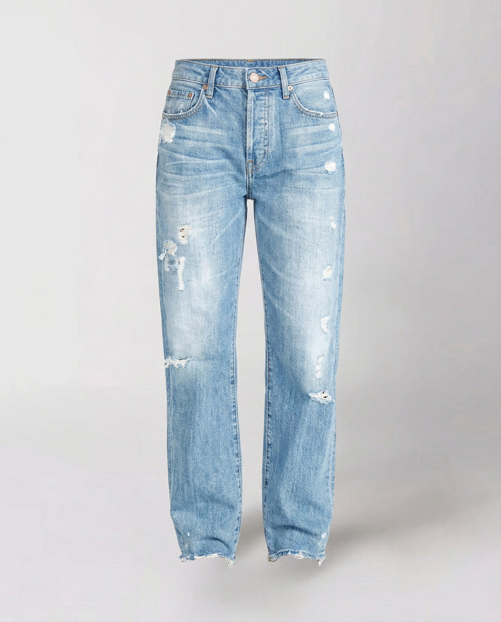 Damen Schmale Passform Hose mit Niedriger Taille | Leicht Ausgestellt