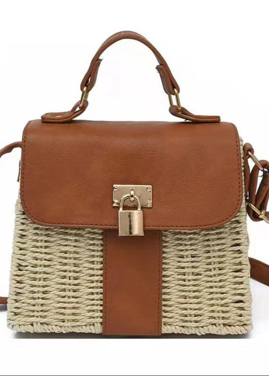 Rattan Crossbody Tasche für Damen mit modernem Design
