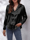 Satinbluse für Damen mit langen Ärmeln