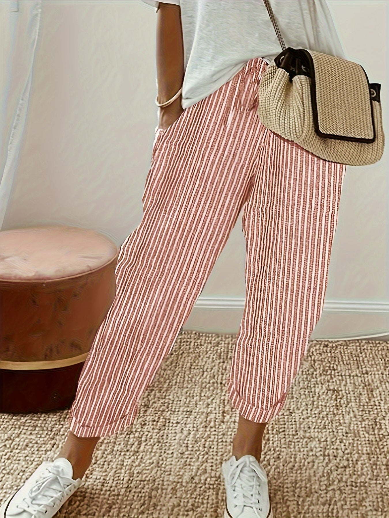 Sommerhose Damen | Bequeme Streifenhose mit lockerem Schnitt | Noelle